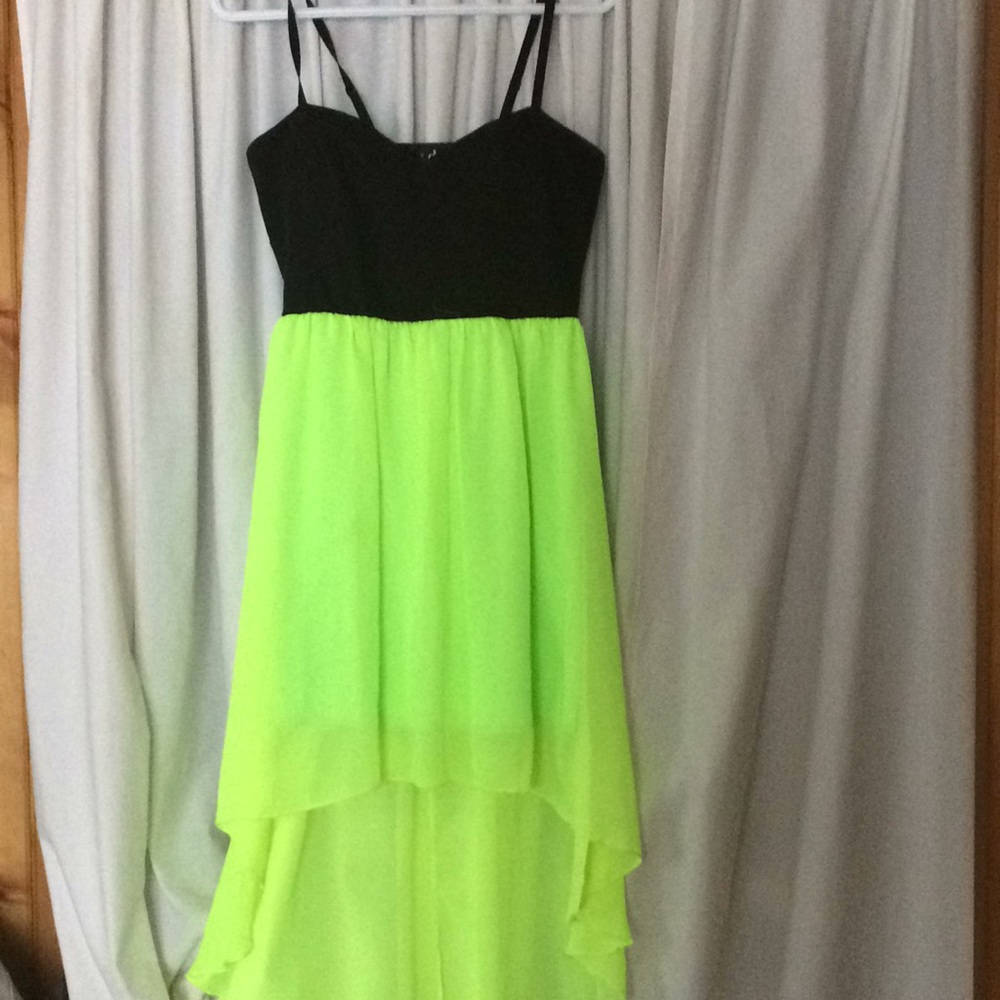 A bright high low dress